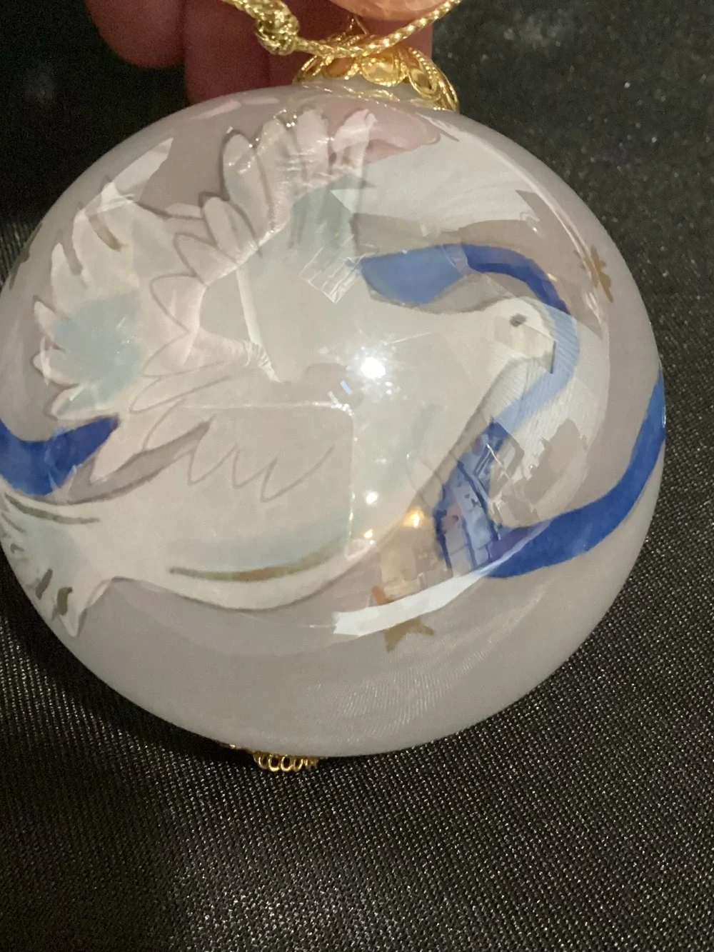 Vintage 2004 Li Bien Peace Doves Christmas Ornament with Velvet Box